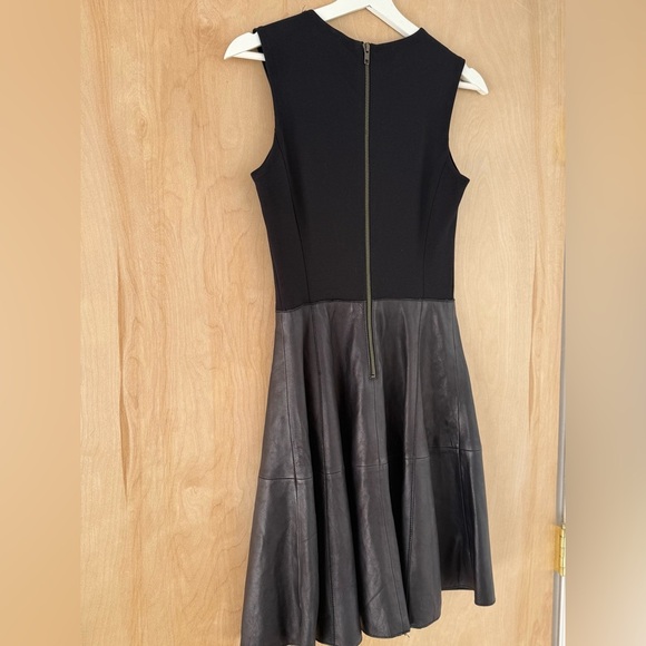 Halogen Black Sleeveless A-line Leather Mini Dress - Picture 12 of 12